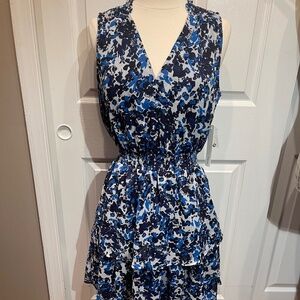 Aqua blue/ white sleeveless dress NWT